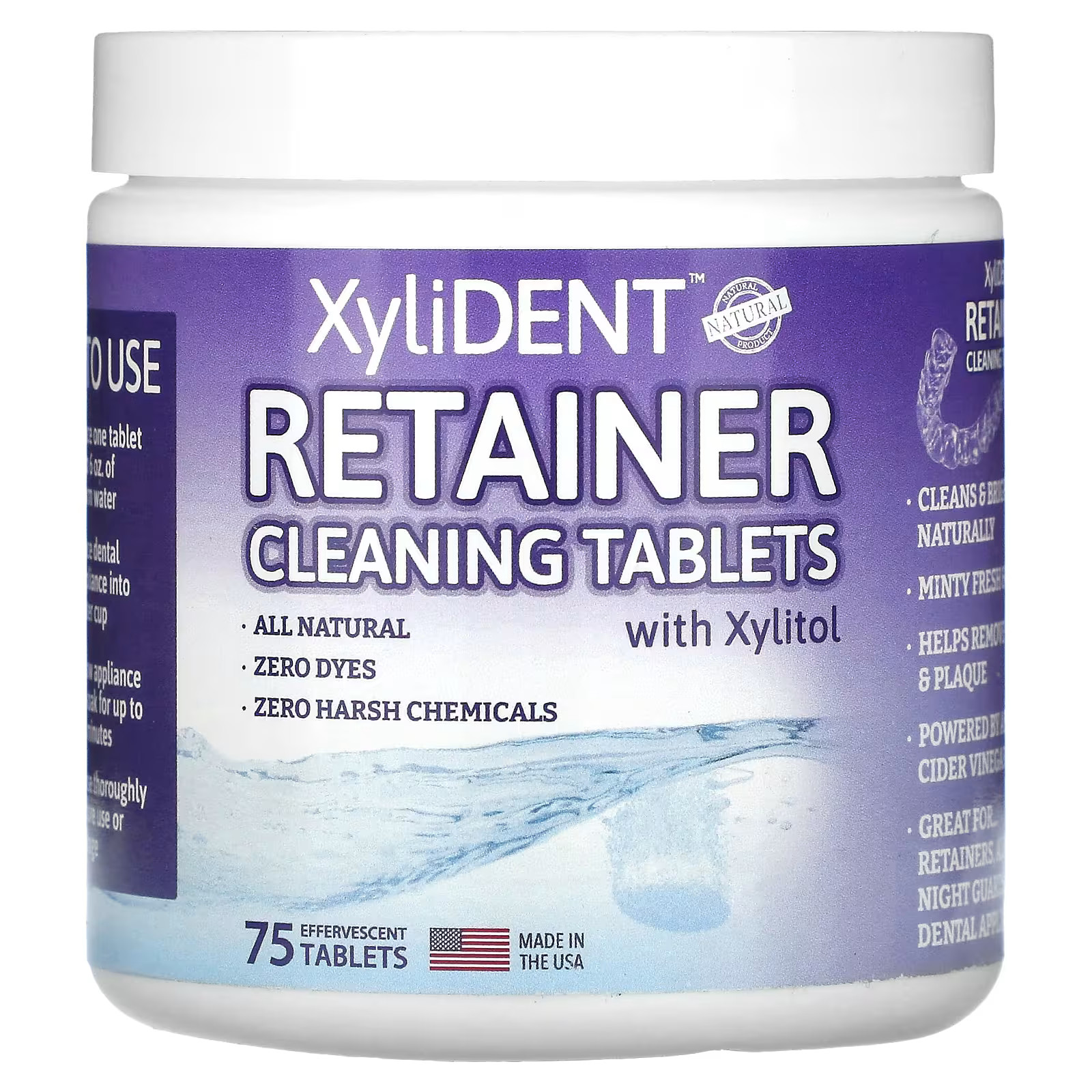 Retaining Cleaning Tablets with Xylitol , 75 Effervescent Tablets | iHerb