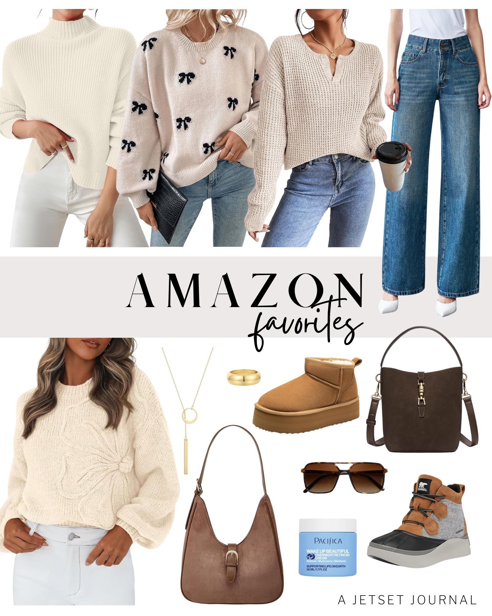 Refresh your wardrobe with some new Amazon favorites this season!
bow sweatshirt, wide leg jeans, winter booties, gold jewelry, crossbody bag, knit pullover sweater,  winter makeup, winter tops, amazon finds, shopping spree, trendy pieces, must have items, fashion finds, amazon style, wardrobe staples, stylish finds, wardrobe update, must have accessories, affordable look, winter fashion, winter style

#LTKU #LTKSeasonal #LTKBeauty