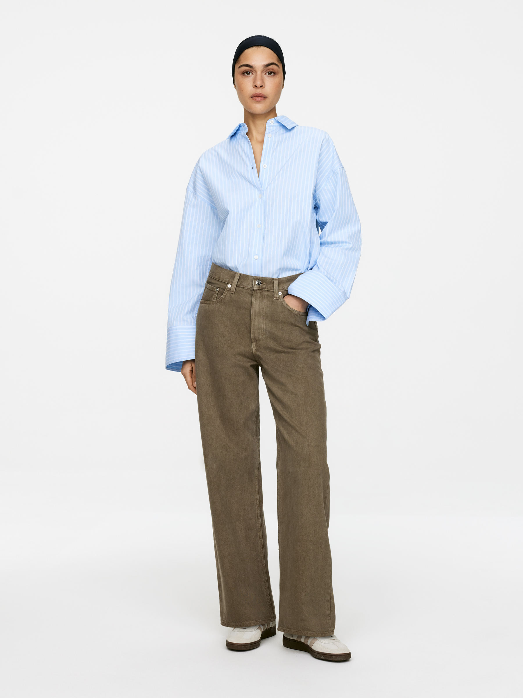 CORAL Wide Jeans – Khaki Green – Women – ARKET GB | Arket UK