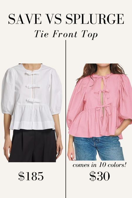 Save vs Splurge tie front top! Amazon find is true to size, I wear size small and comes in 10 colors!

Tie top, tie blouse, coastal blouse, summer outfit, Amazon top, Amazon find 

#LTKStyleTip #LTKFindsUnder50