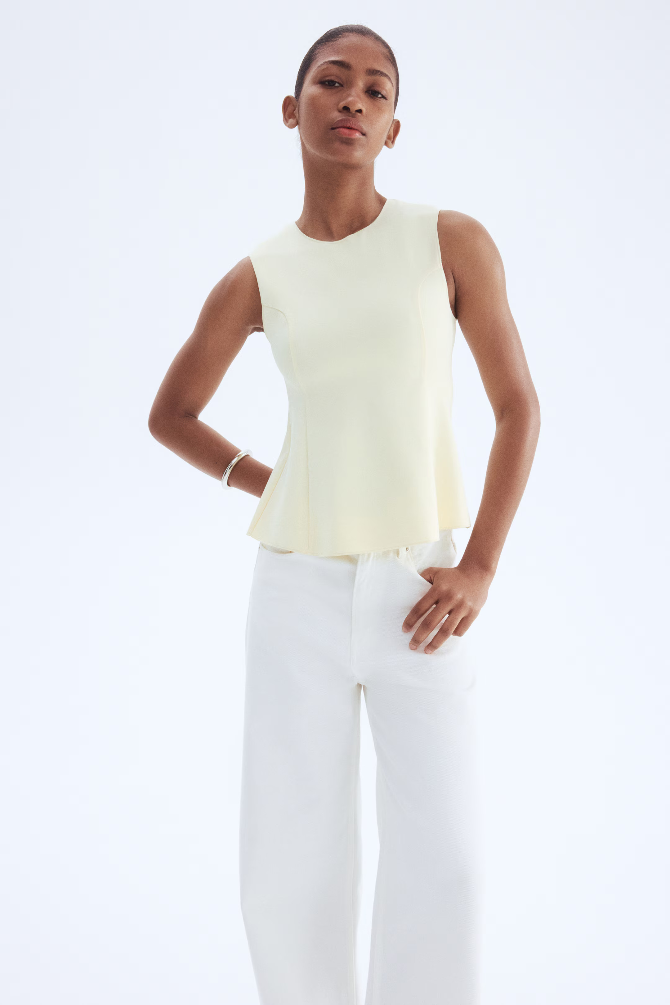 Interlock peplum vest top | H&M (UK, MY, IN, SG, PH, TW, HK)