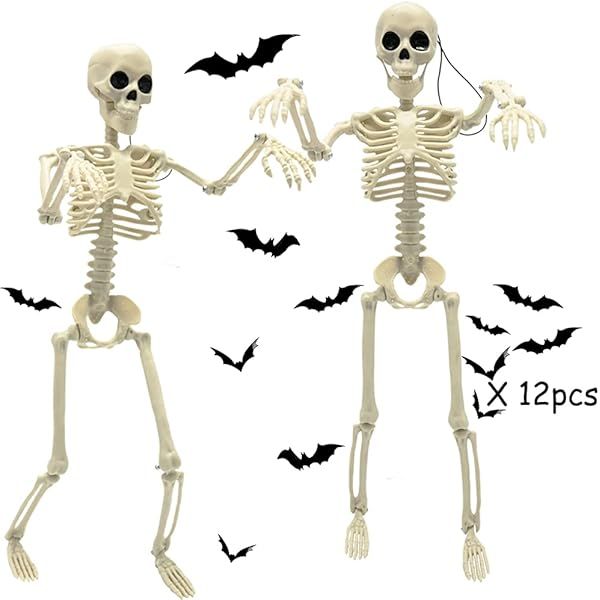 Halloween Skeletons, Halloween Decorations Skull 16" Full Body Realistic Faux Human Skeleton Hallowe | Amazon (US)