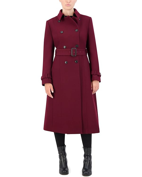 Cole Haan Women's Flared Trench Slick Wool Coat | Amazon (US)