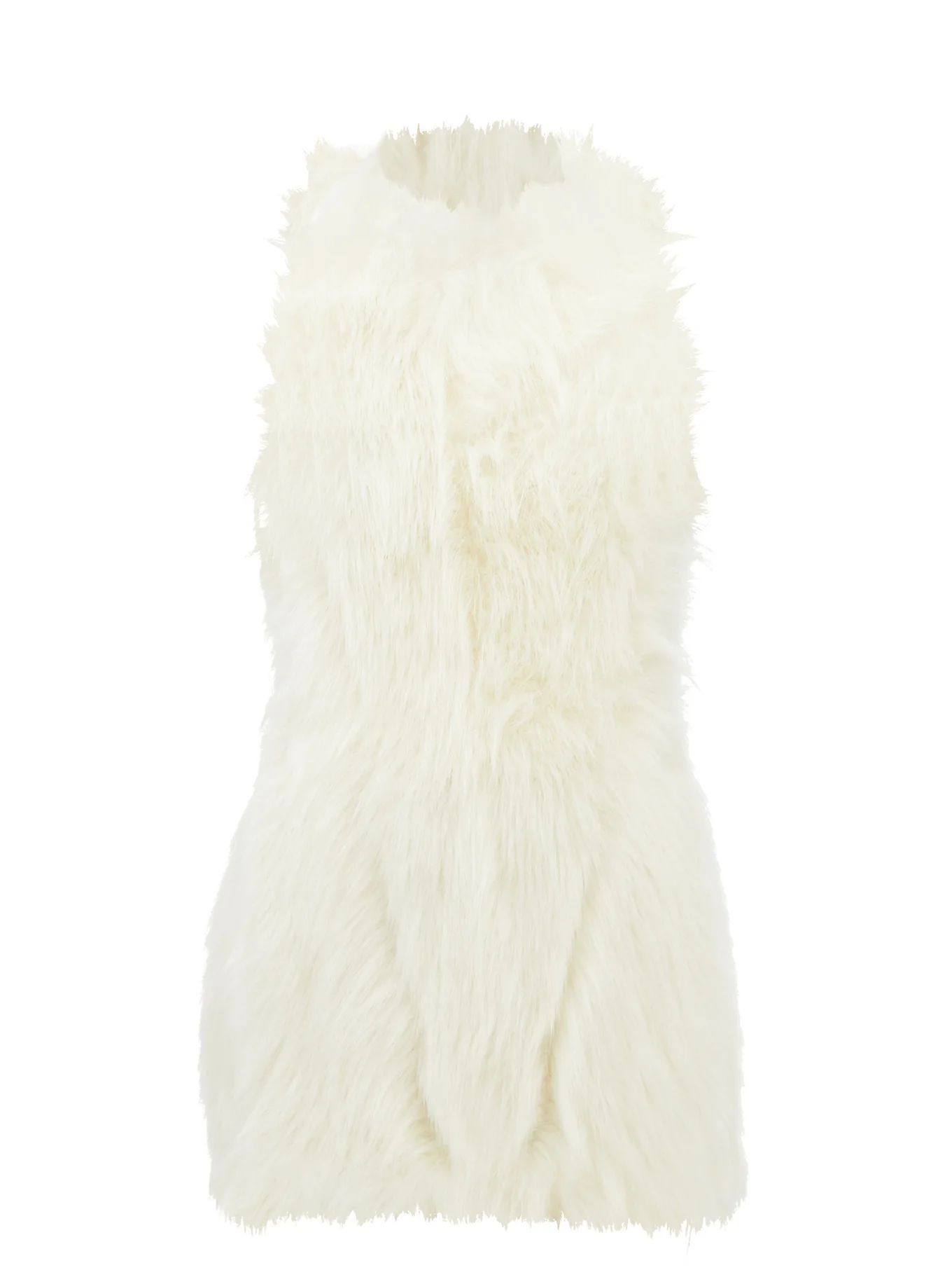 Sleeveless faux-fur mini dress | Saint Laurent | Matches (UK)