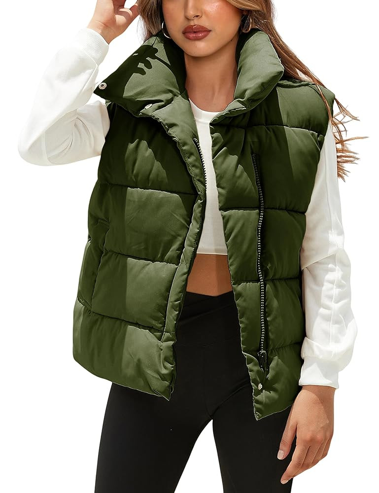 Fiona Jolin Puffer Vest Women Lightweight Winter Zip Up Stand Collar Sleeveless Puffy Jackets Pad... | Amazon (US)