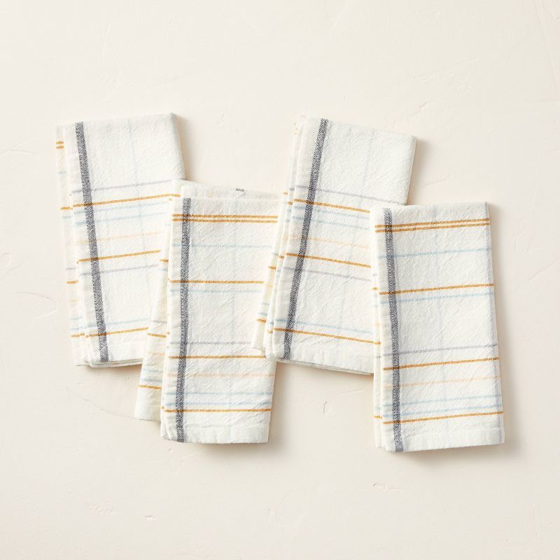 4pk Casual Plaid Cloth Napkin Set - Hearth & Hand™ with Magnolia | Target