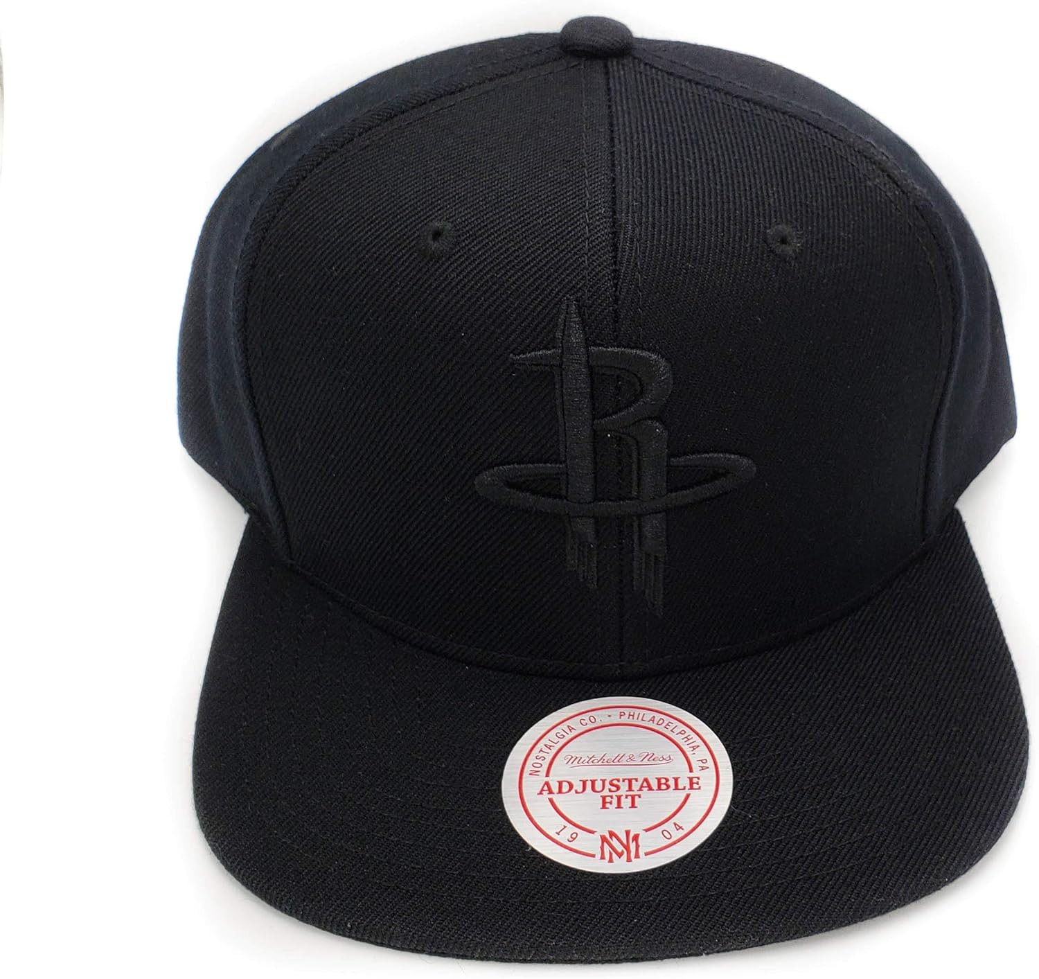 Mitchell & Ness Houston Rockets Black on Black HWC Current Solid Wool Adjustable Snapback Hat NBA | Amazon (US)