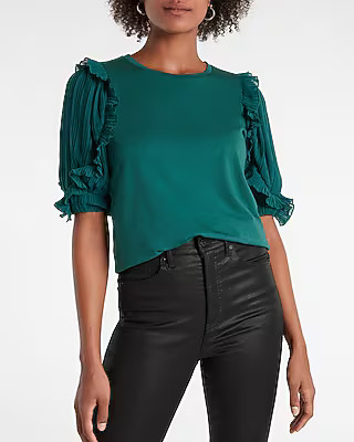 Ruffle Chiffon Sleeve Top | Express
