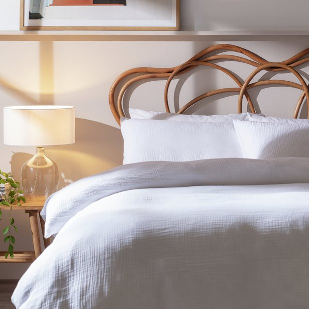 Habitat Cotton 200TC Muslin Textured Bedding Set - Kingsize | Habitat UK