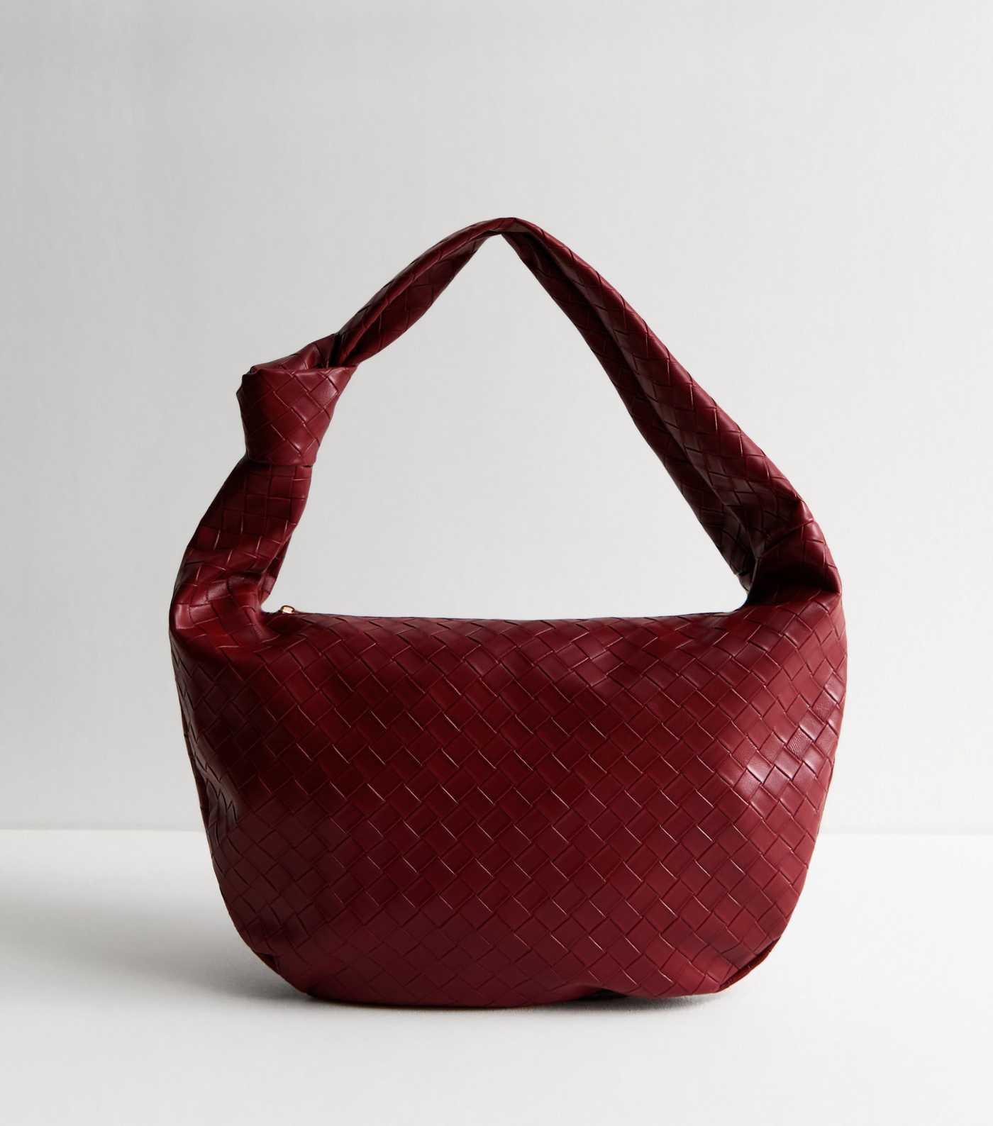Burgundy Leather-Look Weave Shoulder Bag | New Look | New Look (UK)