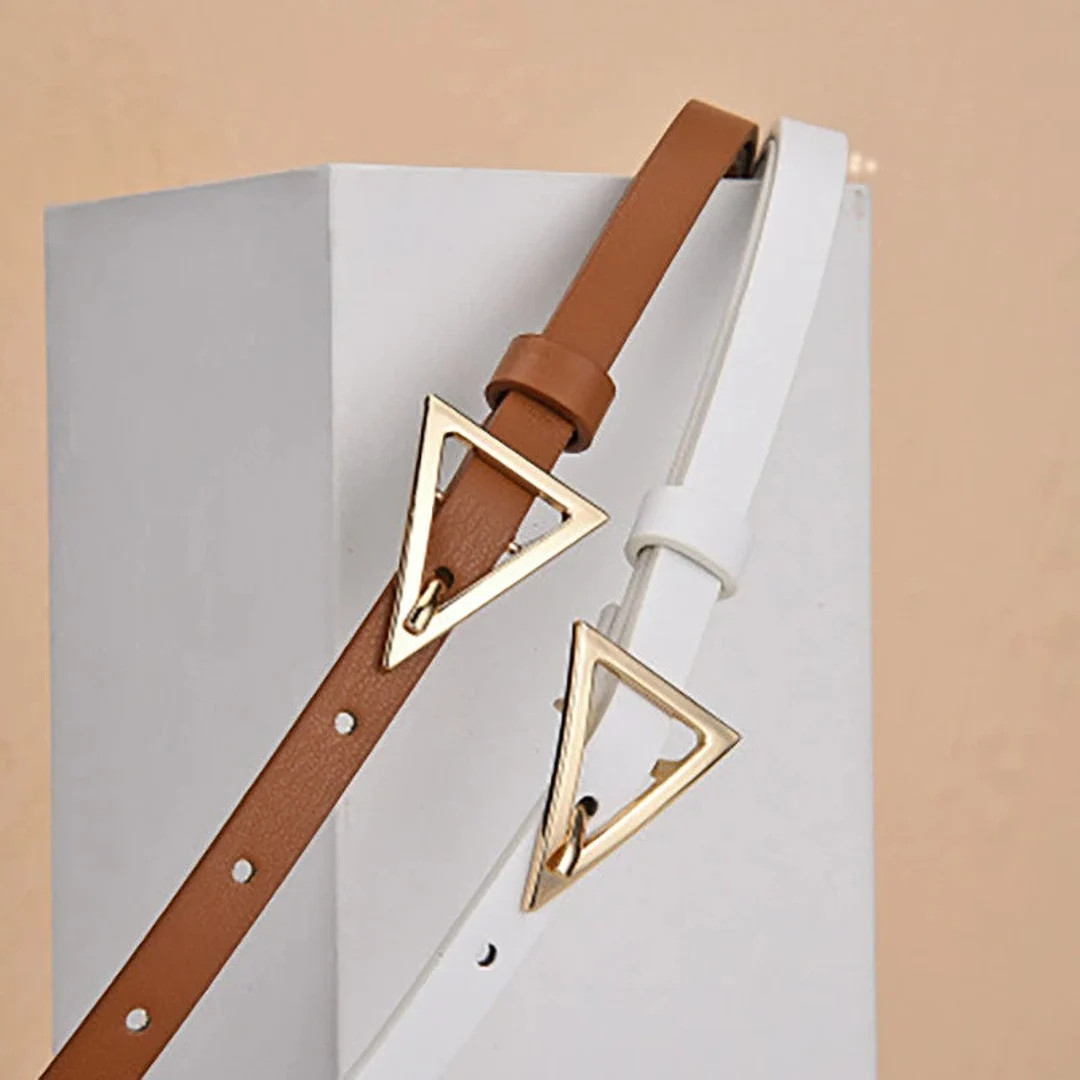 new style belt, triangle buckle belt, thin belt, women's decorative dress belt, jeans belt, simpl... | Etsy (US)