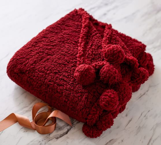 Cozy Pom Pom Sherpa Throw | Pottery Barn (US)