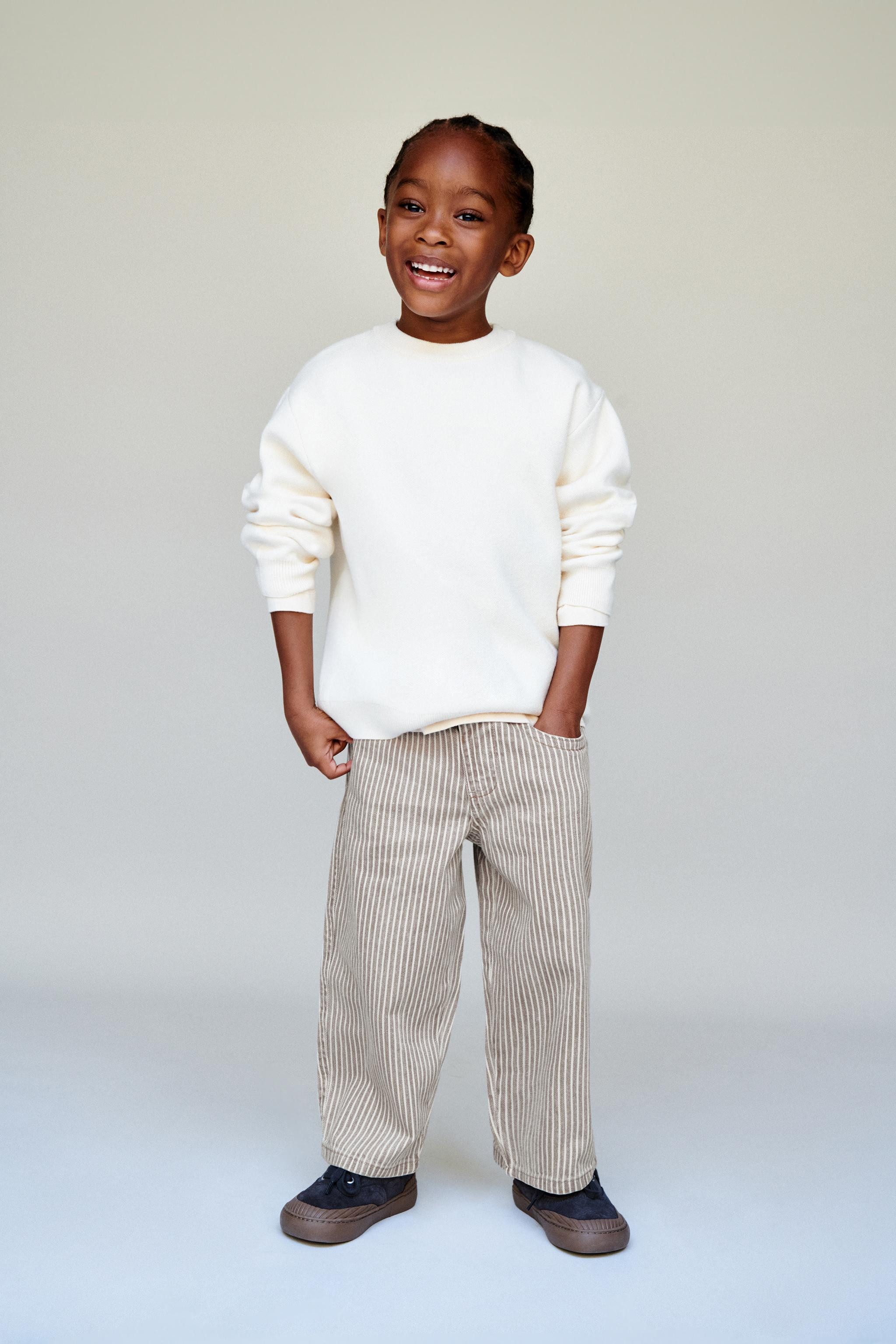 STRIPED TWILL BAGGY PANTS | Zara US