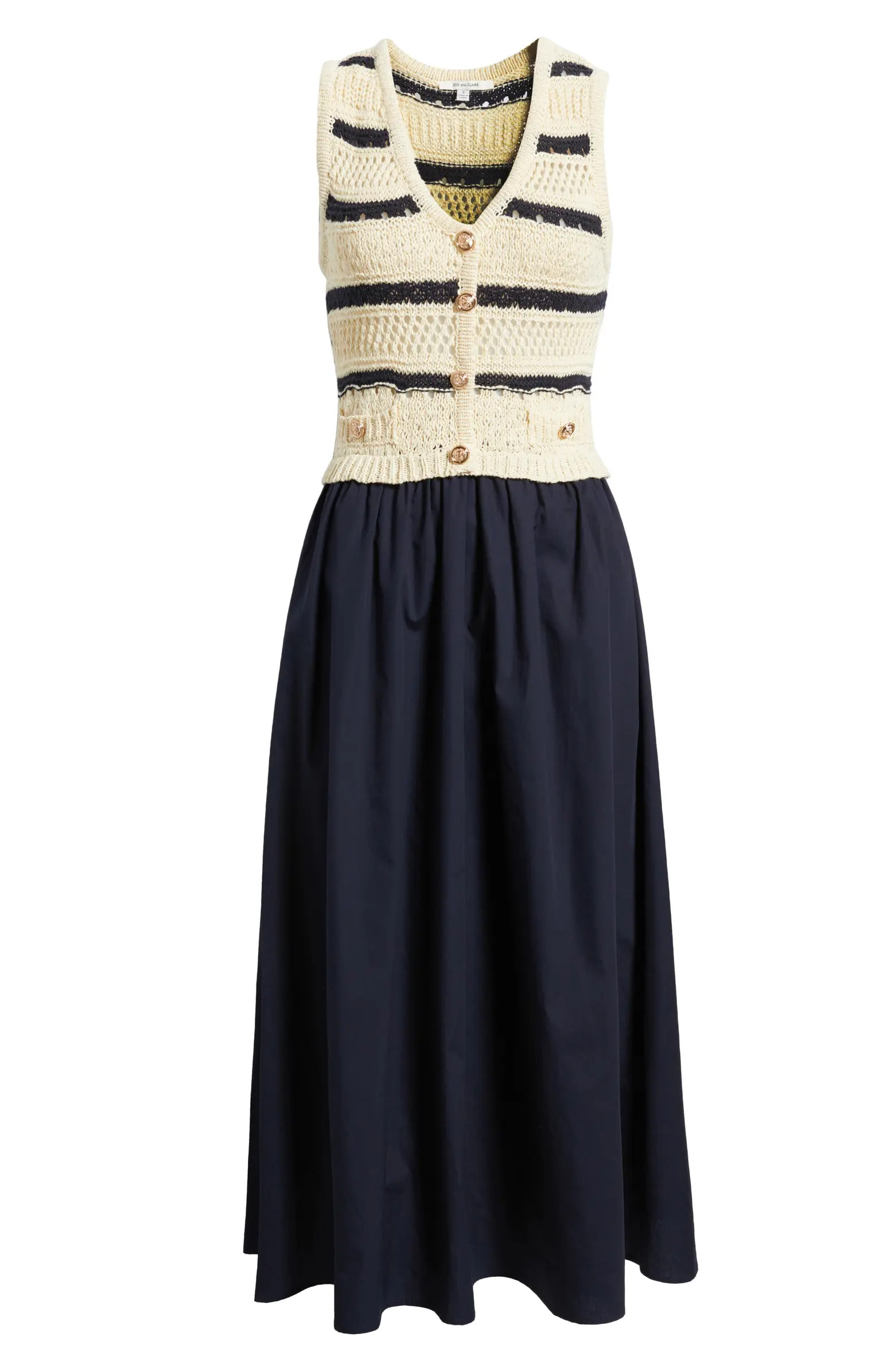 Sleeveless Mixed Media Dress | Nordstrom