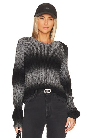 Bobi Ombre Raglan Sweater in Black & Grey from Revolve.com | Revolve Clothing (Global)