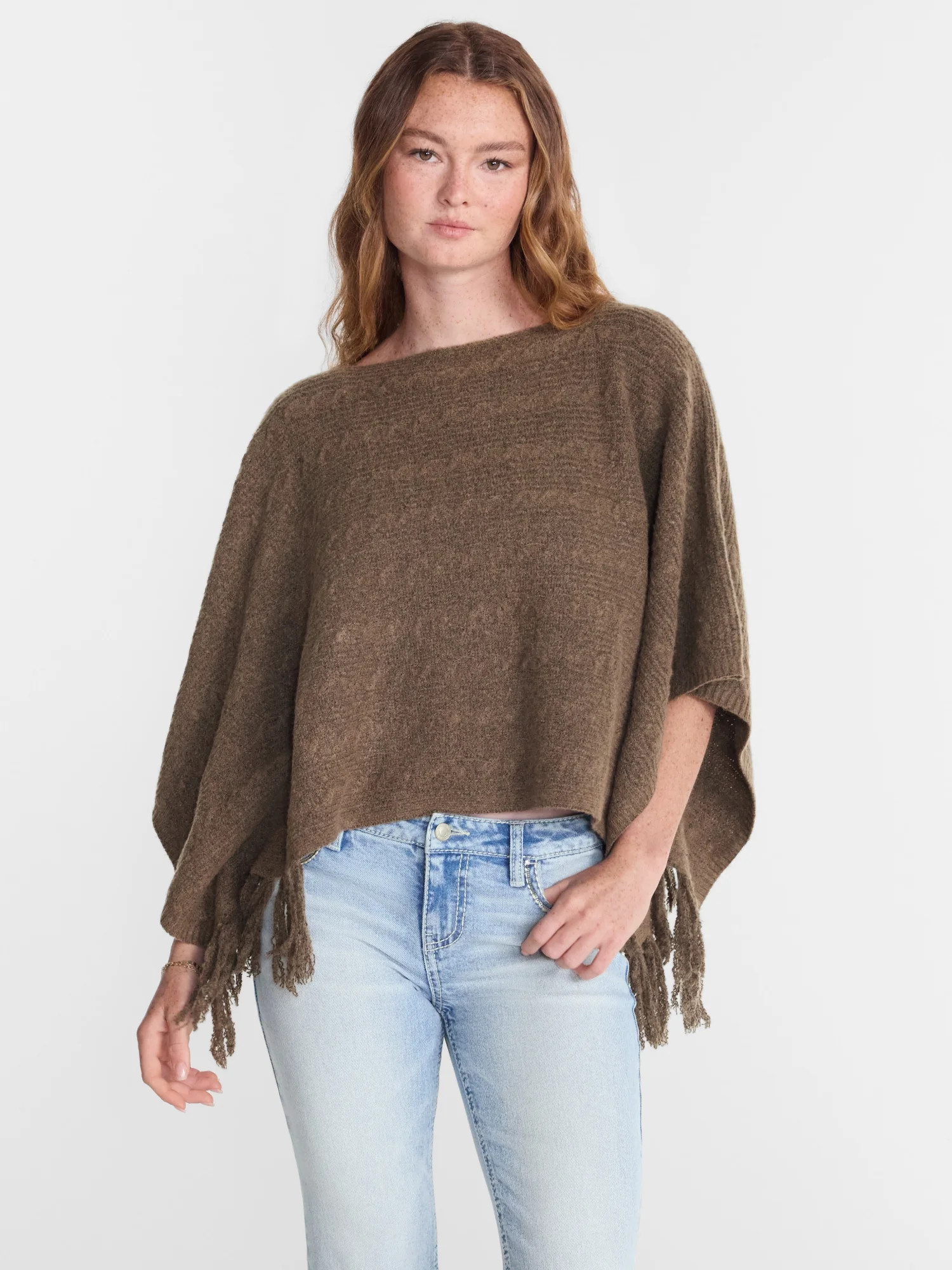 No Boundaries Sweater Poncho, Midweight, Women’s XS-XXL | Walmart (US)