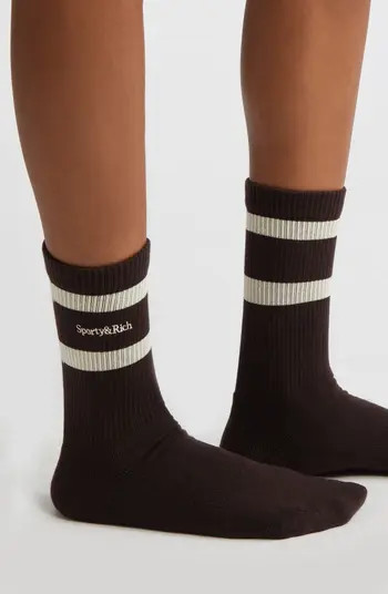 Serif Logo Crew Socks | Nordstrom