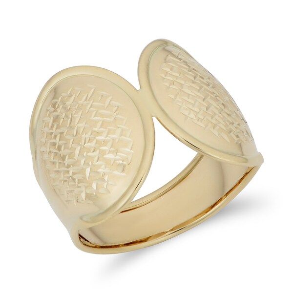 Fremada Italian 14k Yellow Gold Bold Diamond-Cut Ring | Bed Bath & Beyond