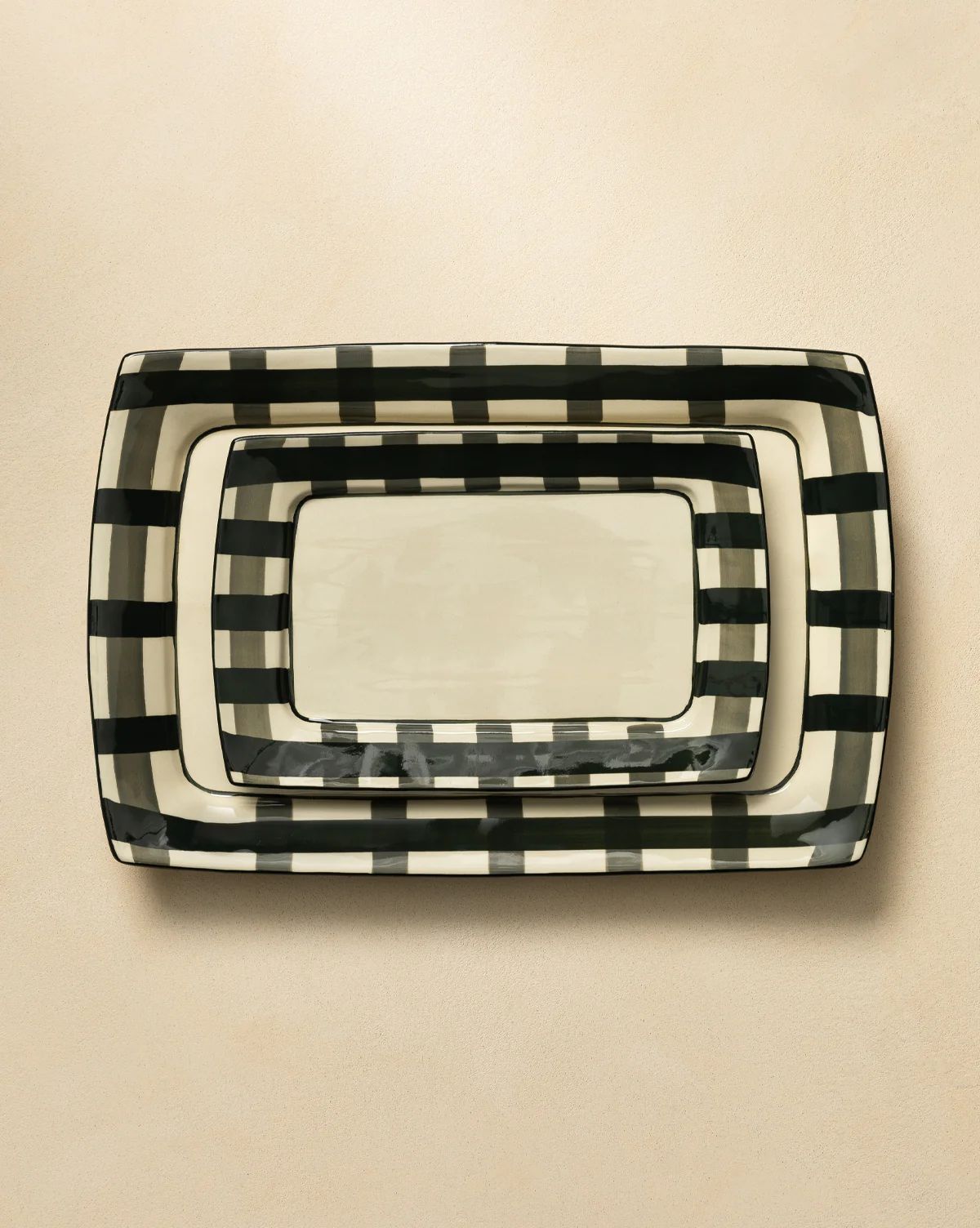 Regis Plaid Bordered Platters (Set of 2) | McGee & Co. (US)