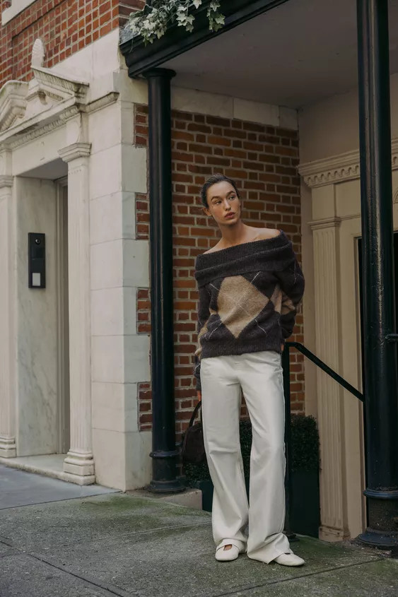 DIAMOND PATTERN STRAPLESS KNIT SWEATER | Zara UK