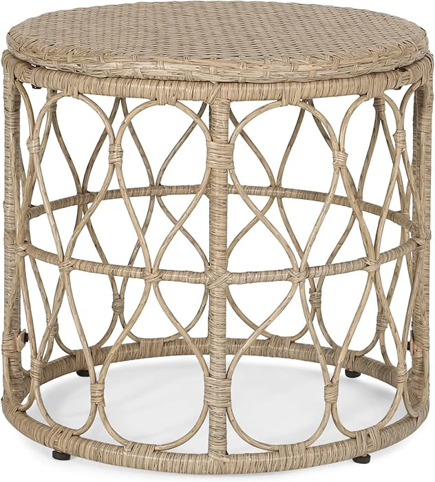 Bruce Outdoor Side Table - Wicker - Light Brown | Amazon (US)