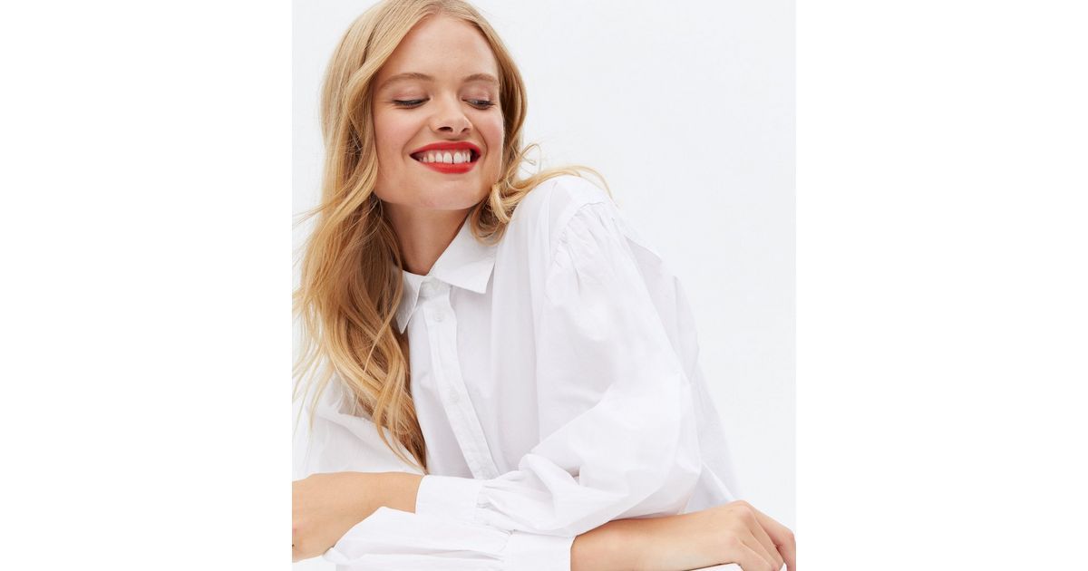 White Poplin Puff Sleeve Shirt
						
						Add to Saved Items
						Remove from Saved Items | New Look (UK)