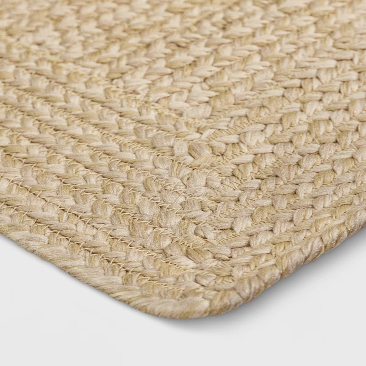 Natural Woven Rectangular Braided Outdoor Rug Heathered Cream - Threshold™ | Target