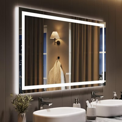 50x28 Inches Large Bathroom Mirror, FramelessVanity Mirror with Led Lights,Front Lit and Backlit,Wall-Mounted Mirror for Over Sink, Entryway, Bedroom | Target