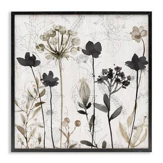 Stupell Industries Abstract Overlapping Flower Sprigs by Livi Finn Black Framed Giclee Art Print ... | The Home Depot