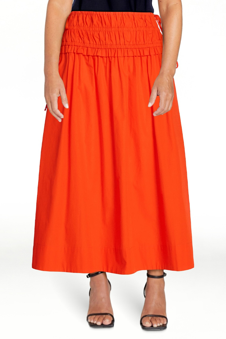 Free Assembly Women's and Women's Plus Smocked Drawstring Cotton Maxi Skirt, Sizes XS-4X | Walmart (US)
