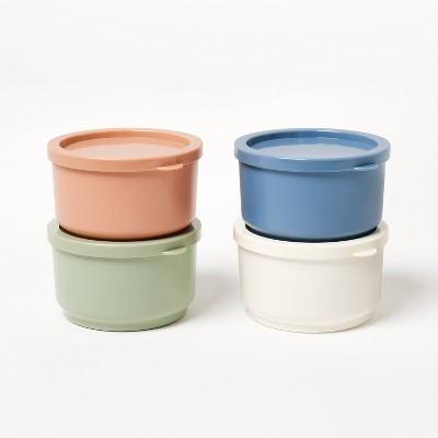 4pc Plastic Condiment/Snack Container Set - Figmint™: Multicolor, Microwave & Dishwasher Safe, Recycled PET | Target