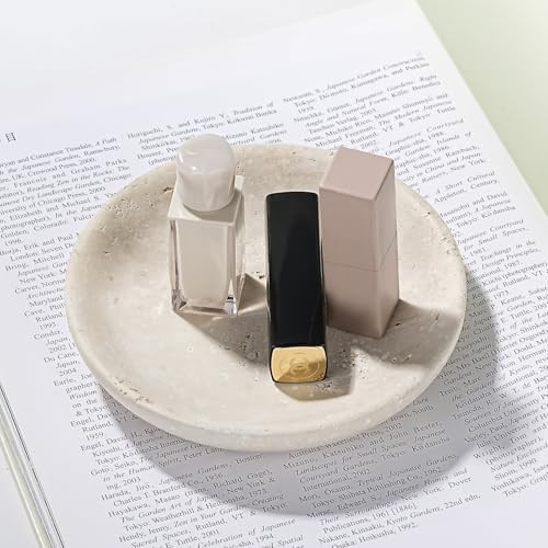 Turkish Natural Travertine Jewelry Dish, 5.5" Marble Tray, Trinket Dish for Ring Earring, Gift fo... | Amazon (US)