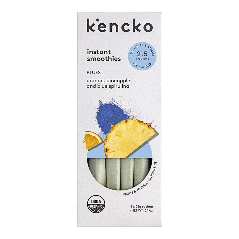 Kencko Blues Organic Instant Fruit & Veggie Smoothies, Drink Mix, .78 oz, 4 Pack - Walmart.com | Walmart (US)