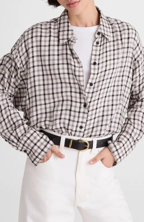 Madewell Heathered Flannel Dolman Button-Up Shirt in Antique Cream at Nordstrom, Size Large | Nordstrom