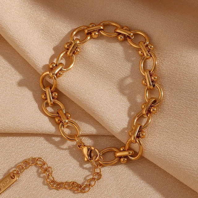 Bracelet plaqué or avec fleur narpour femme, bracelet fait main, bijoux en acier inoxydable, bel... | Aliexpress EU