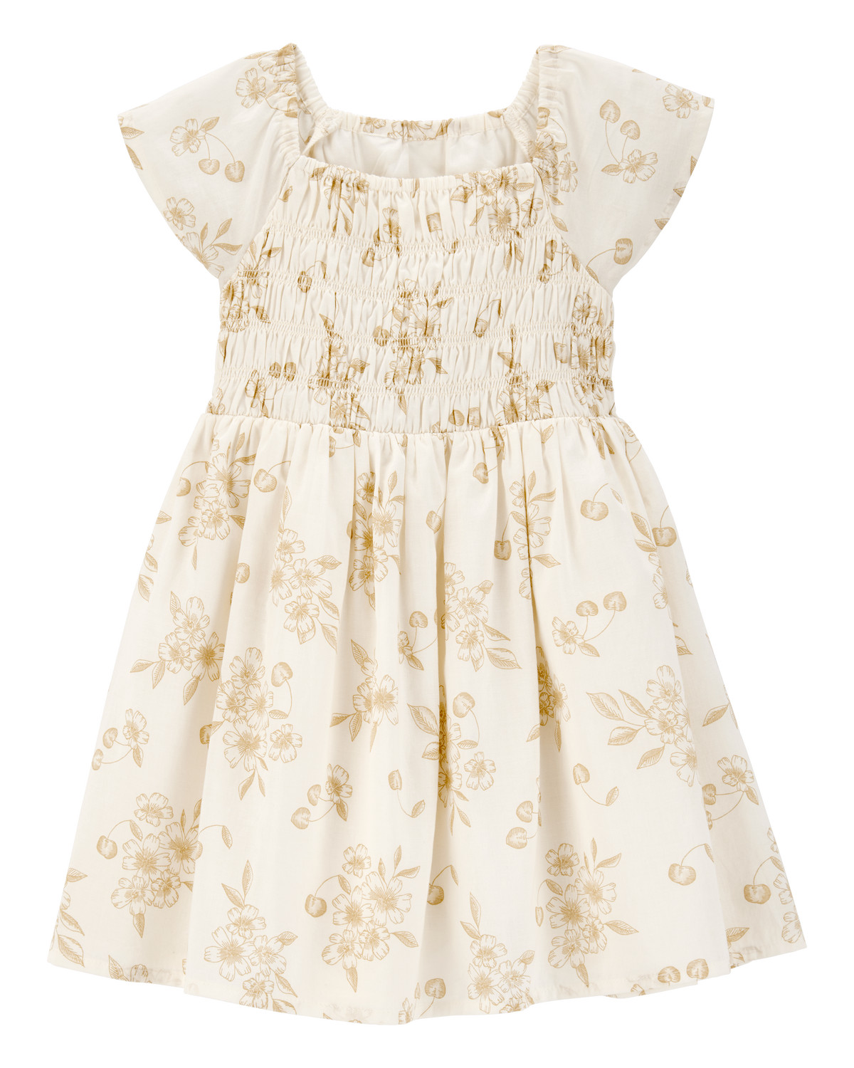 Toddler Floral-Print Short-Sleeve Maxi Dress- Cream - OshKosh | Carter's | Carter's Inc