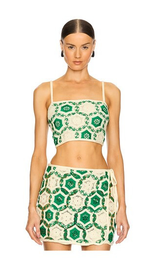 Agua Bendita Vicky Ventura Top in Green. - size L | Revolve Clothing (Global)
