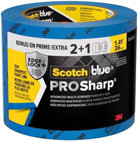 ScotchBlue PROSharp Painter's Tape 1.5 Inch Wide (1.41 in x 60 yd) 3 Rolls Blue Tape Protects Sur... | Amazon (US)