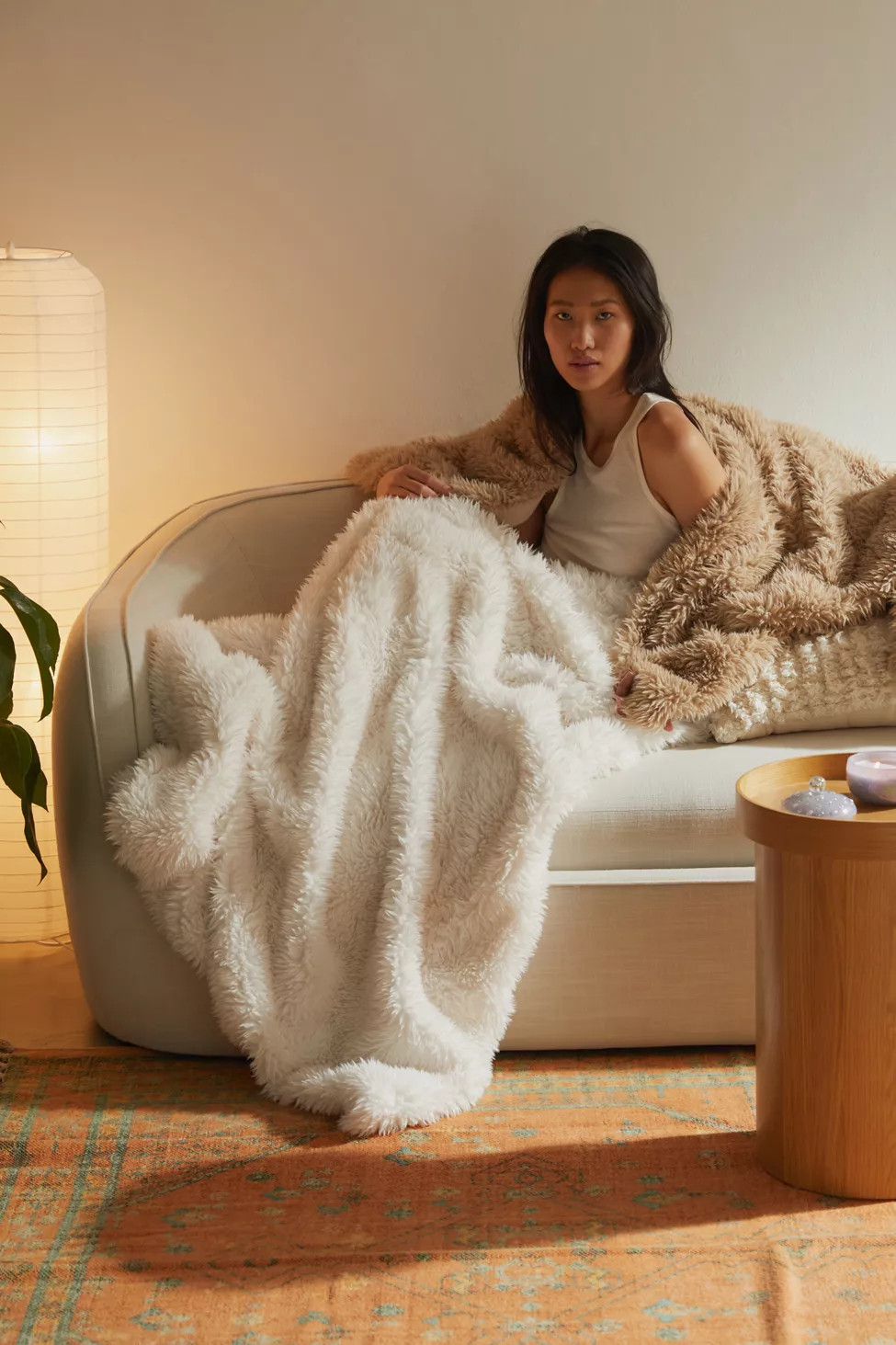 Lana Faux Fur Throw Blanket | Urban Outfitters (US and RoW)