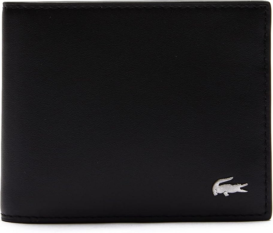Lacoste Men's Fitzgerald Small Billfold Wallet, Black, One Size | Amazon (US)