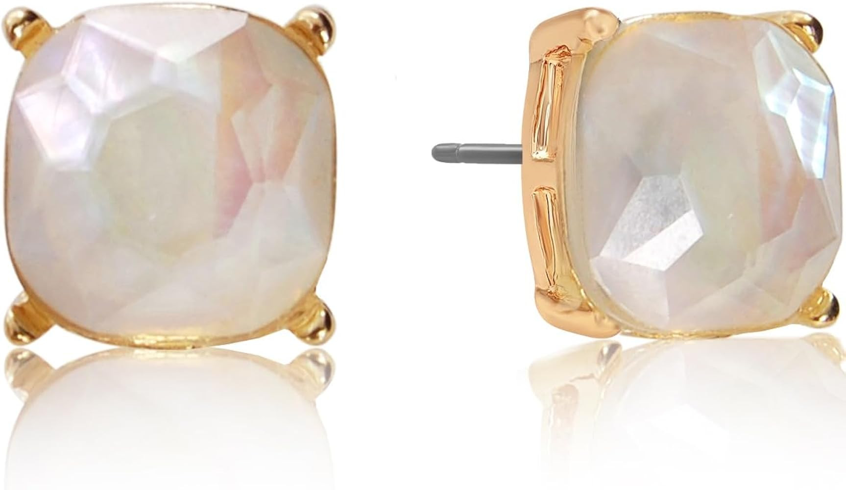 Large Square Stud Earrings for Women - Big Sparkly Rhinestone Stud Earrings, Hypoallergenic and S... | Amazon (US)