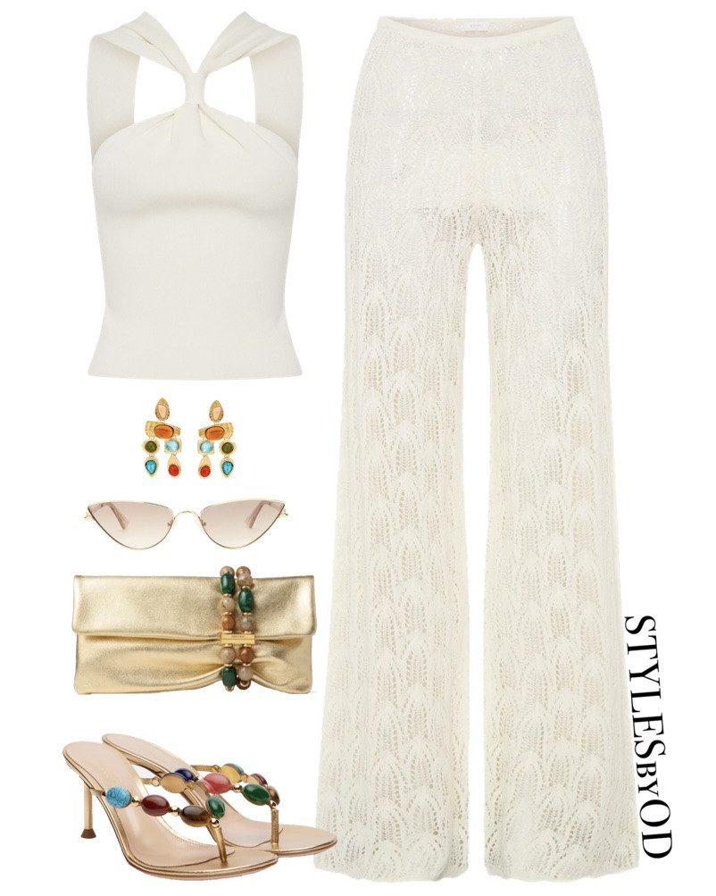 Chic and elevated Beach Club Outfit🍹🌴

White twist-front halter top paired with crochet wide leg pants is the elevated vacation combination that feels expensive and effortless at once🤍 The texture of the crochet does all the work — relaxed, breezy, but so considered✨

#LTKfashion #LTKitbag #LTKshoecrush #LTKseasonal

#LTKstyletip #LTKsummer #LTKtravel #LTKeurope #LTKsale #LTKluxury