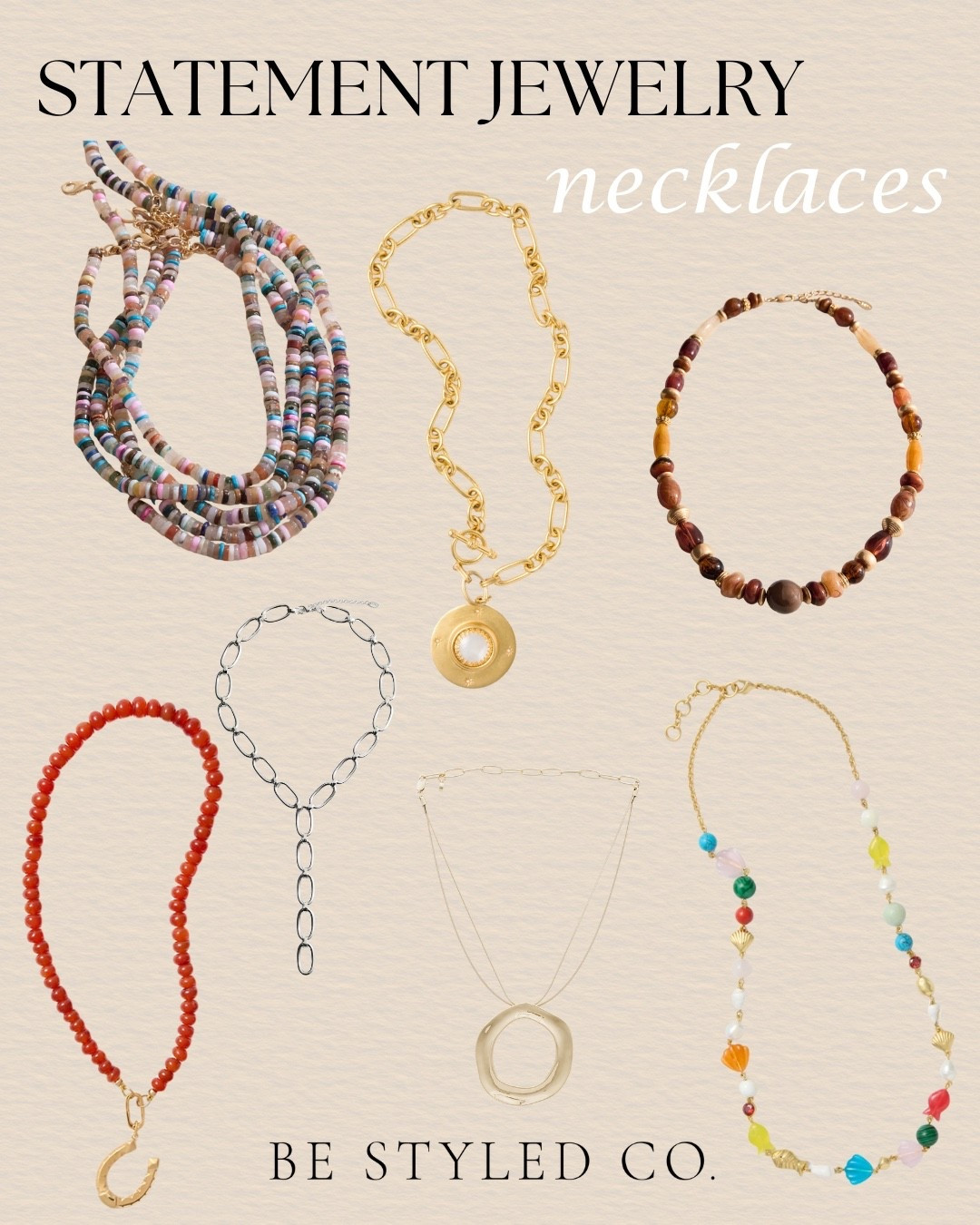 Statement necklaces are back and the easiest way to elevate a basic summer outfit! Here are our favorite necklaces 

#LTKSeasonal #LTKOver40