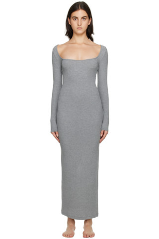 Gray Soft Lounge Long Dress | SSENSE