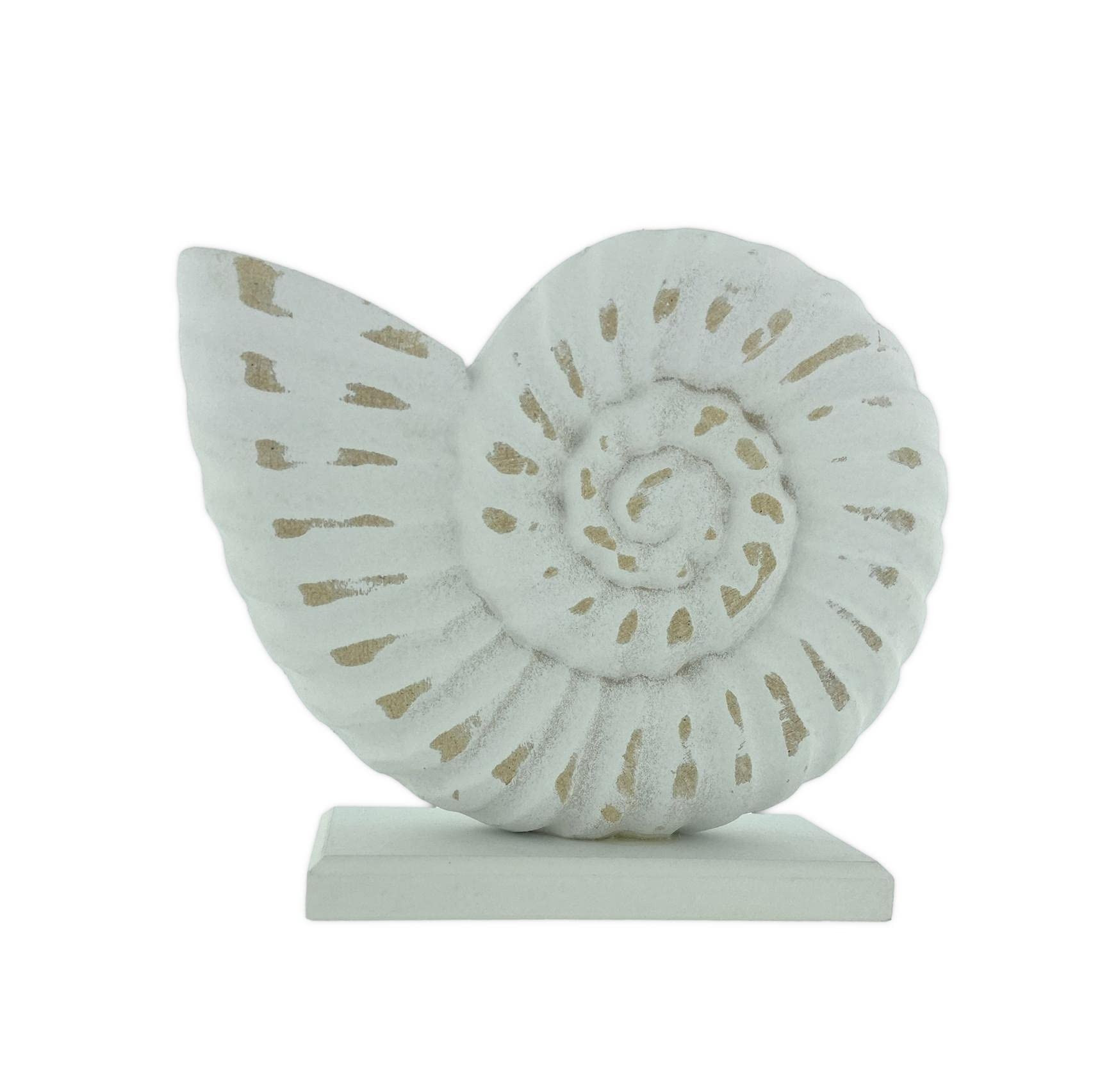 The Bridge Collection Whitewashed Wooden Nautical Figurine Coastal Beach House Decor (Nautilus Sh... | Amazon (US)