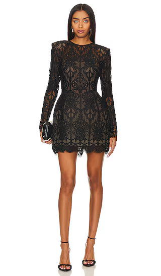 Casey Lace Mini Dress in Black | Revolve Clothing (Global)