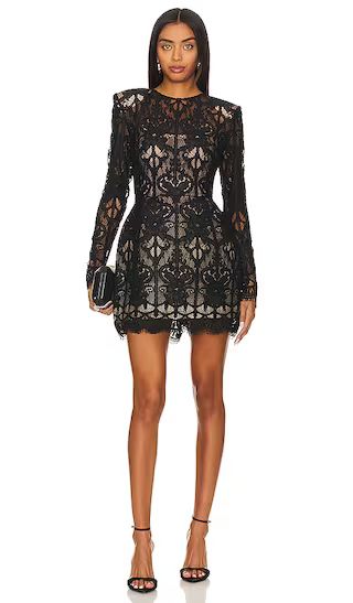 Casey Lace Mini Dress in Black | Revolve Clothing (Global)