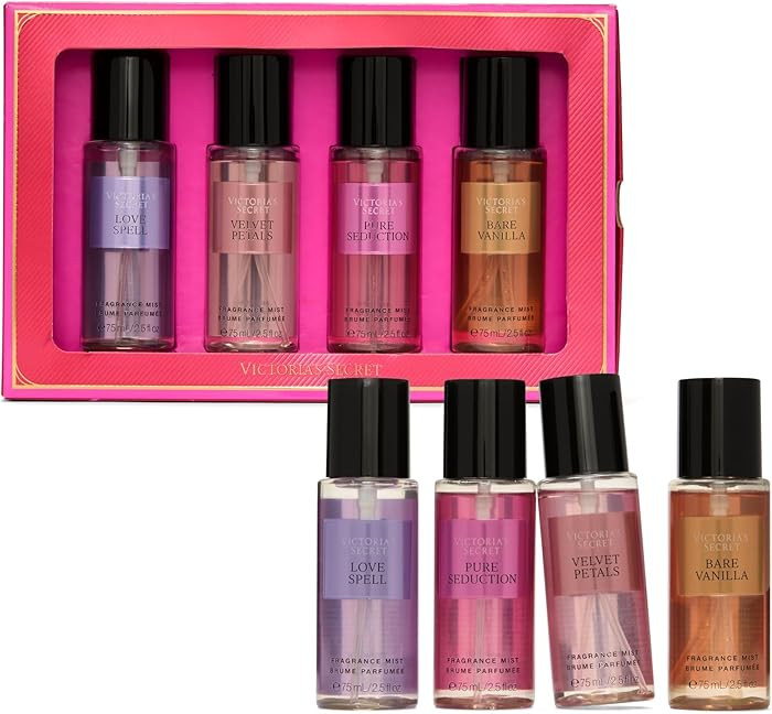 Victoria's Secret Fragrance Mist Collection 4 Piece Mini Mist Gift Set, Assorted Scents, Gift Set... | Amazon (US)