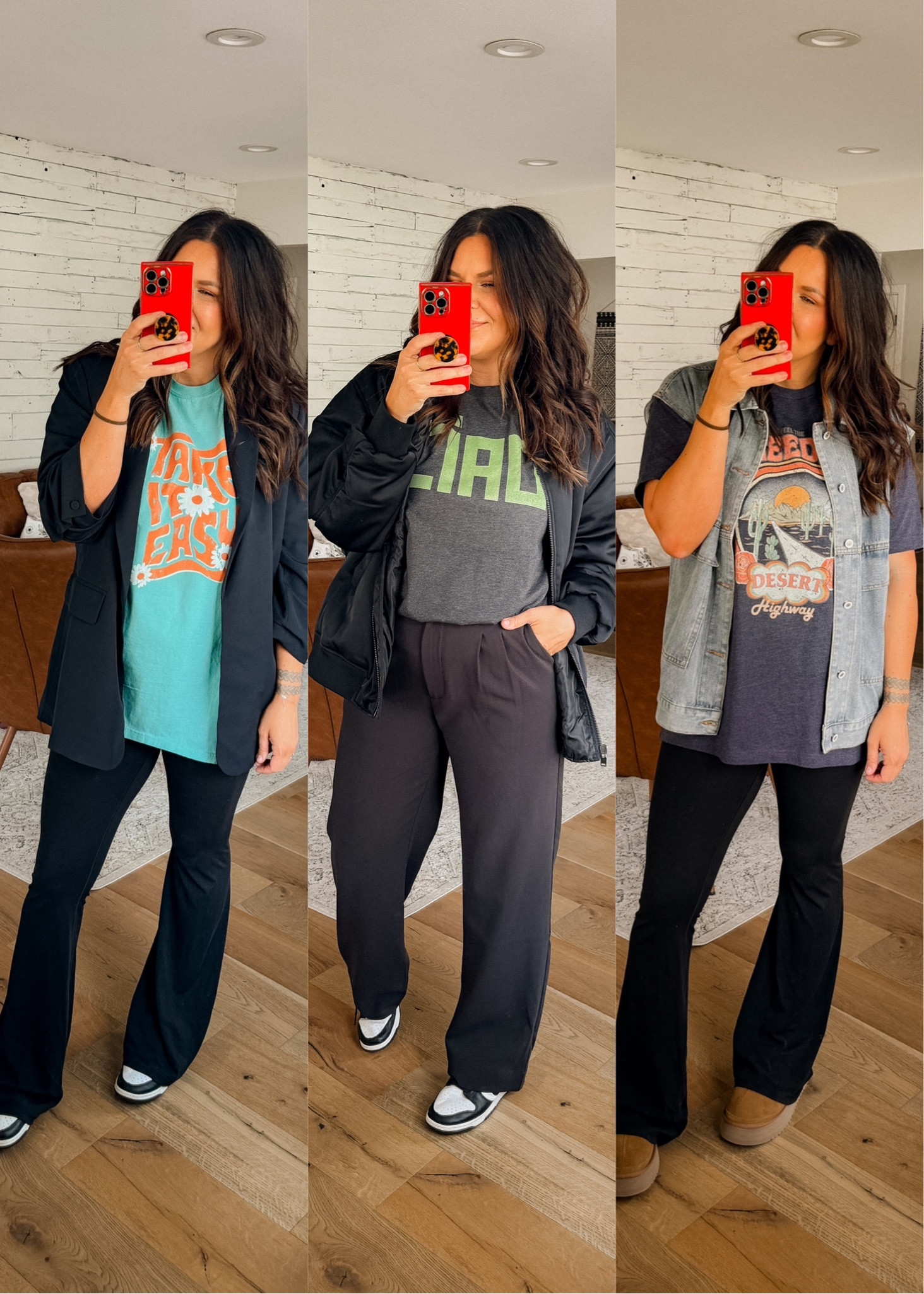 Tee’s : XXL (use code: BWC)
Flare Pants: LARGE long
Trouser: 14
Blazer: XL
Black jacket: XL
DENIM vest: XL

#LTKfindsunder50 #LTKmidsize #LTKstyletip