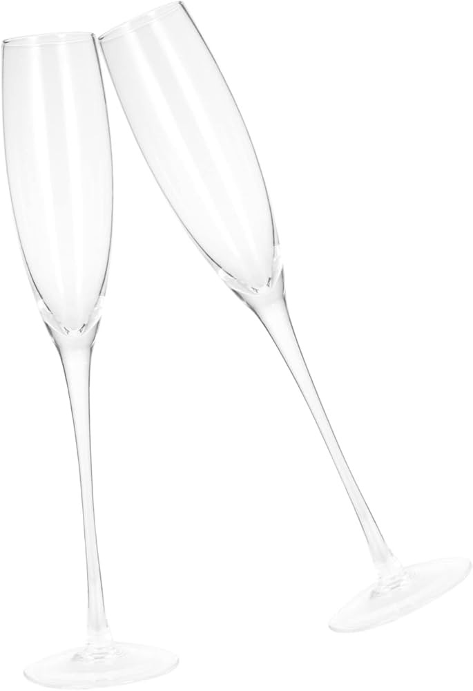 VOSAREA Glamorous Crystal Goblets 2 Pcs Flute Wine Glasses Set for Wedding Dinner | Amazon (US)